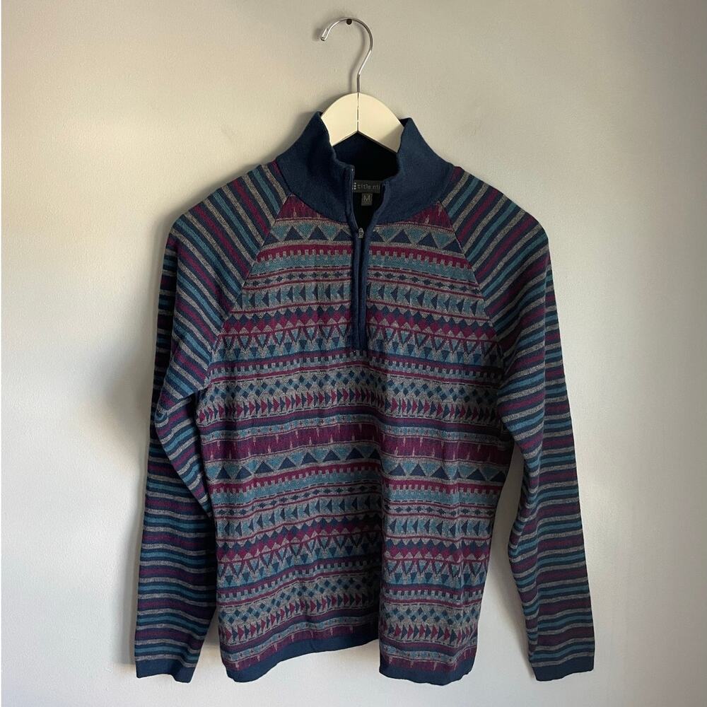 Title 9 Quarterzip Sweater Sweashirt Ikat Aztec Boho Ski M Wool Outdoors Campcor